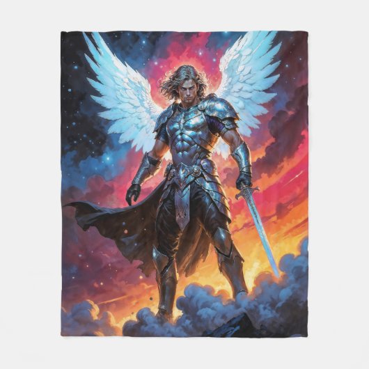 Erzengel Michael Gloryblade Fleecedecke (Vorderseite)