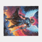 Erzengel Michael Gloryblade Fleecedecke (Vorderseite (Horizontal))