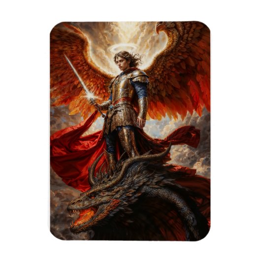 Erzengel Michael göttlicher Krieger Magnet (Vertikal)