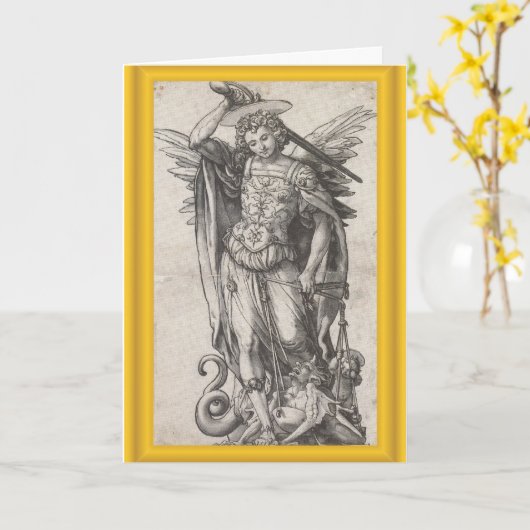 Erzengel-Michael-Grußkarte Karte (Gelbe Blume)