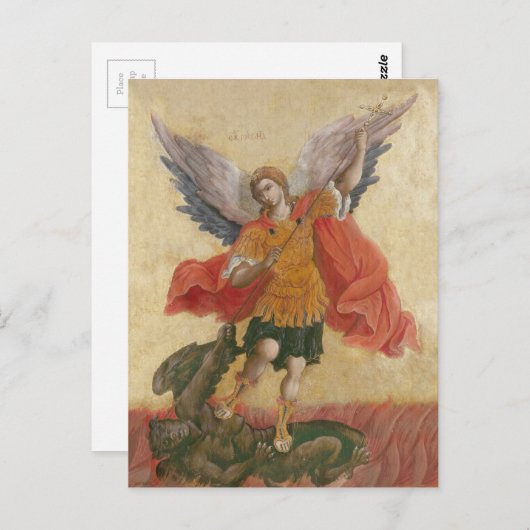 Erzengel-Michael-Ikone Postkarte (Vorne/Hinten)