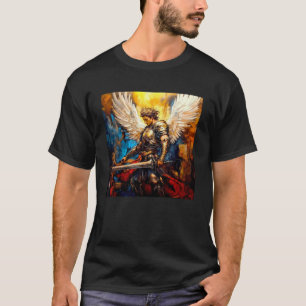Erzengel Michael Katholische Heilige Design für M T-Shirt