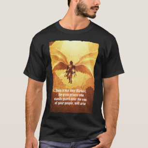 Erzengel Michael Sechs Flügel Bibelvers Schwarze T-Shirt
