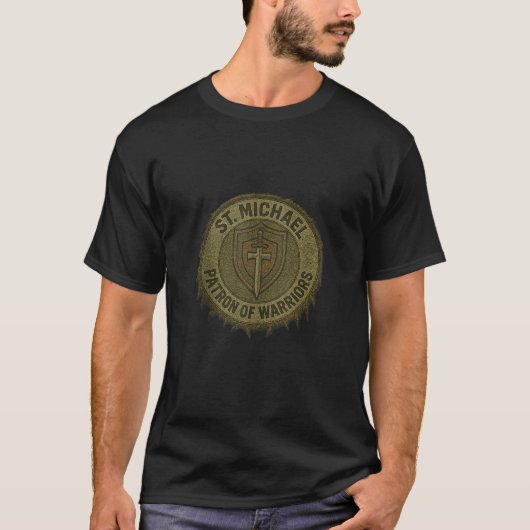 Erzengel Michael Spiritueller Kriegspanzer T-Shirt (Vorderseite)