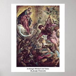 Erzengel Michael und Satan durch Jacopo Tintoretto Poster