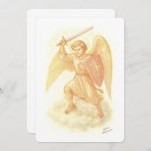 Erzengel mit Schwert Einladung (Vorne/Hinten)