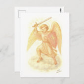 Erzengel mit Schwert Postkarte (Vorne/Hinten)