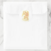 Erzengel mit Schwert Runder Aufkleber (Tasche)