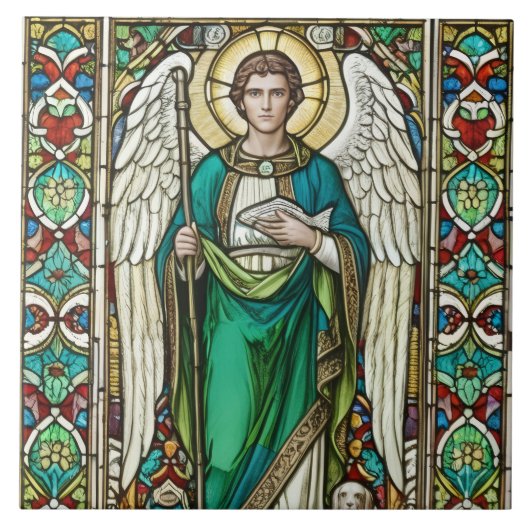 Erzengel Raphael - Engel Raphael Fliese (Vorderseite)