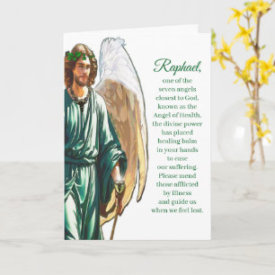 Erzengel Raphael Heilengel Gebetskarte – Weiß Karte