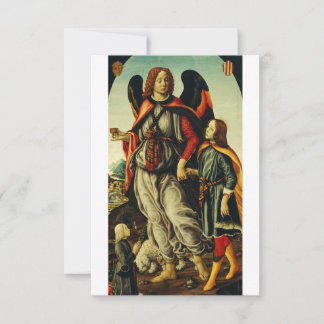 Erzengel Raphael mit dem jungen Mann Tobias Heilig Dankeskarte