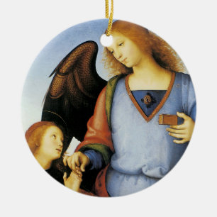 Erzengel-RAPHAEL mit Tobias Keramik Ornament