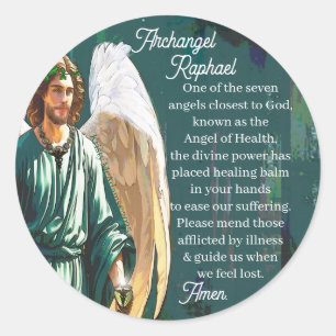 Erzengel Sankt Raphael Heilengel-Gebet Runder Aufkleber