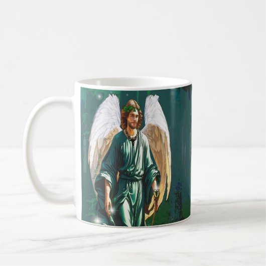 Erzengel Sankt Raphael Vollbild Heilungsengel Kaffeetasse (Links)