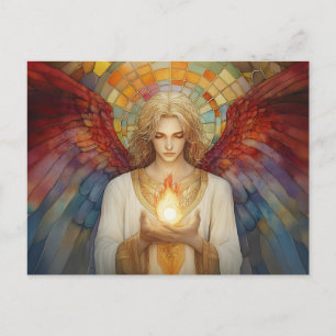 Erzengel Uriel Die Flamme Gottes Regenbogen-Mosaik Postkarte