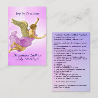 Erzengel Zadkiel und Heilige Amethyst Visitenkarte