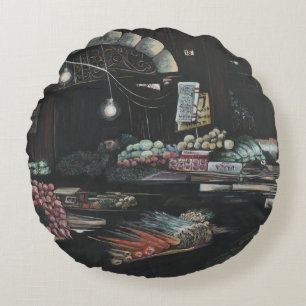 Erzeugnisse einer gequälten Ernte, Jerusalem Rundes Kissen