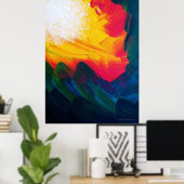 Erzeugung von Licht v 3 - Abstrakte Malsonne Poster (Heimbüro)