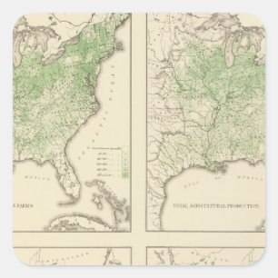 Erzeugung von Mais und Milcherzeugnissen, US-Litho Quadratischer Aufkleber