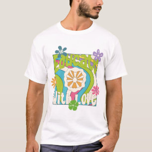 Erziehen Mit Liebe Retro-Lehrer-Design T-Shirt