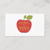 Erzieher eleganter roter Apfel mit Zitat Goldschri Visitenkarte (Vorderseite)