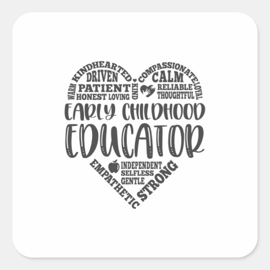 Erzieher im frühen Kindesalter, Lehrer Quadratischer Aufkleber (Vorderseite)