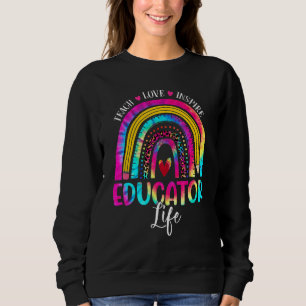 Erzieher Lehrer Regenbogen Gefärbte Krawatte erste Sweatshirt