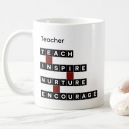 Erzieher Lehrer Wort Kachel Schwarz Benutzerdefini Kaffeetasse