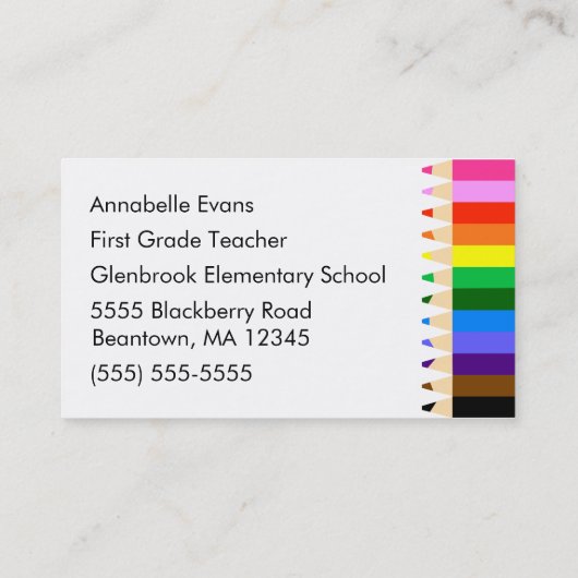 Erzieher-Regenbogen Visitenkarte (Rückseite)