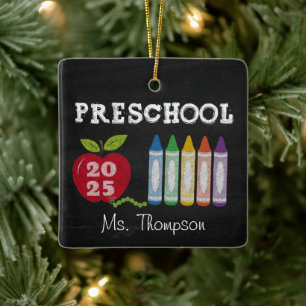 Erzieherin 2025 Namensschmuck Keramikornament