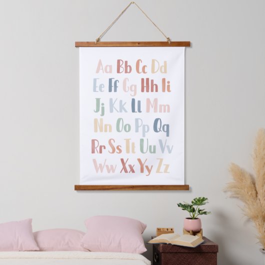 Erzieherische Regenbogenfarben Alphabet Wandteppich Mit Holzrahmen (Schlafzimmer)