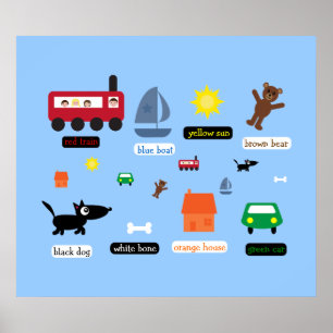 Erzieherisches Kinderposter über Farbe Poster