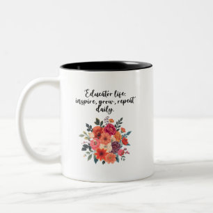 Erzieherleben Inspirieren Wachsen Täglich Wiederho Zweifarbige Tasse