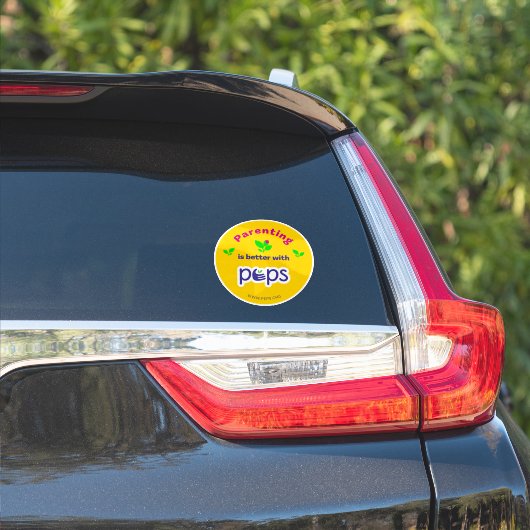 Erziehung ist besser mit PEPS - Aufkleber (Auto Seite)