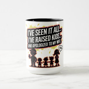 Erziehung. Kaffee. Entschuldigungen. Väterleben ei Tasse