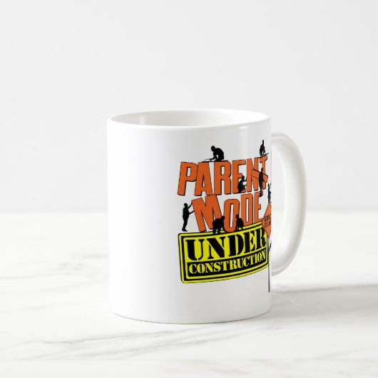 Erziehungsmodus im Bauzustand, der die Eltern erwa Kaffeetasse (VorderseiteRechts)