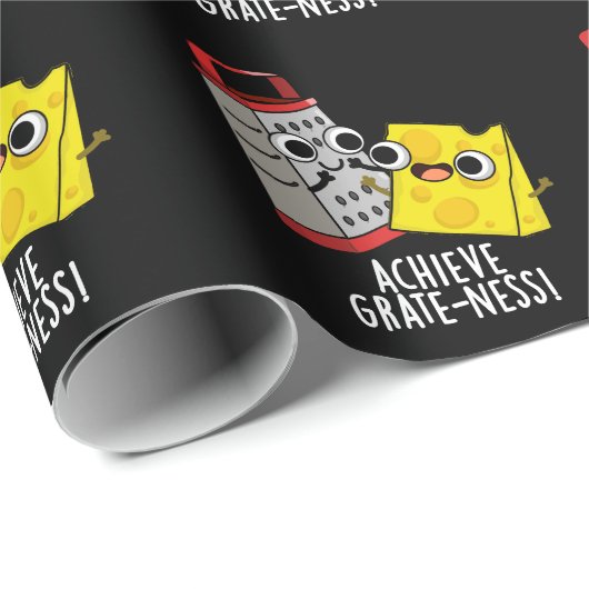 Erzielen von Gratness Funny Cheese Puns Dark BG Geschenkpapier (Rolleneckpunkt)
