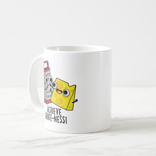 Erzielen von Gratness Funny Cheese Puns Kaffeetasse (Vorderseite Links)