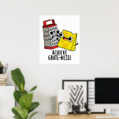Erzielen von Gratness Funny Cheese Puns Poster (Heimbüro)