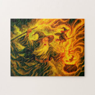 Erzmagier erschafft Hexen in Ölmalerei Puzzle