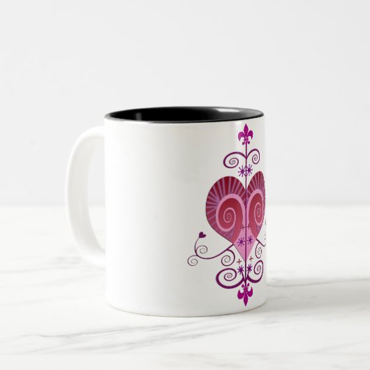 ERZULI FREDA DAHOMEY VEVE MATTIERTE GLASBIENTASSE ZWEIFARBIGE TASSE (Vorderseite Links)