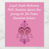 ERZULI FREDA VEVE Set für Lebensmittel und Getränk Weinetikett (Einzelnes Label)