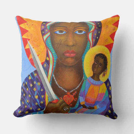 Erzulie Dantor Black Madonna Voodoo Kissen (Vorderseite)