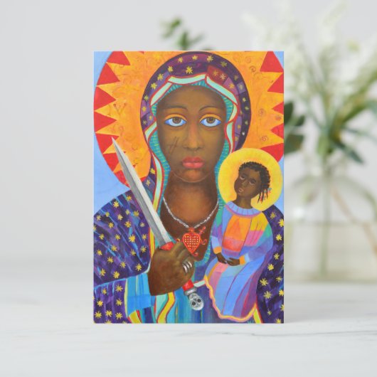 Erzulie Dantor Black Madonna Voodoo Lwa Dankeskarte (Stehend Vorderseite)