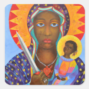 Erzulie Dantor Black Madonna Voodoo Quadratischer Aufkleber
