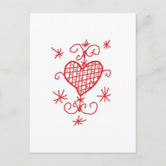Erzulie Red Heart Veve Voodoo Hoodoo Liebe Sigil Postkarte