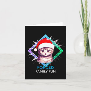 Erzwungener Familien-Spaß Weihnachtskatze Karte