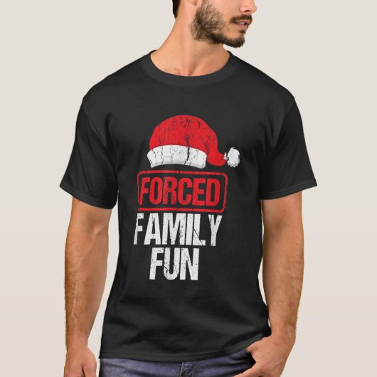 Erzwungener Familienspass Frohe Weihnachtsferien T-Shirt (Vorderseite)