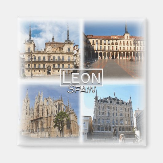 ES0141 Europa, Spanien, Leon, Kühlschrank Magnet (Vorne)
