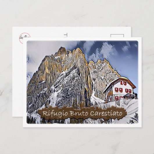 Es - Alphütte Carestiato - Dolomiti - Postkarte (Vorne/Hinten)